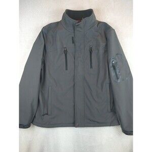 Calvin Klein CK Softshell Jacket Men's Large Water Resistant Gray Fleece Lined